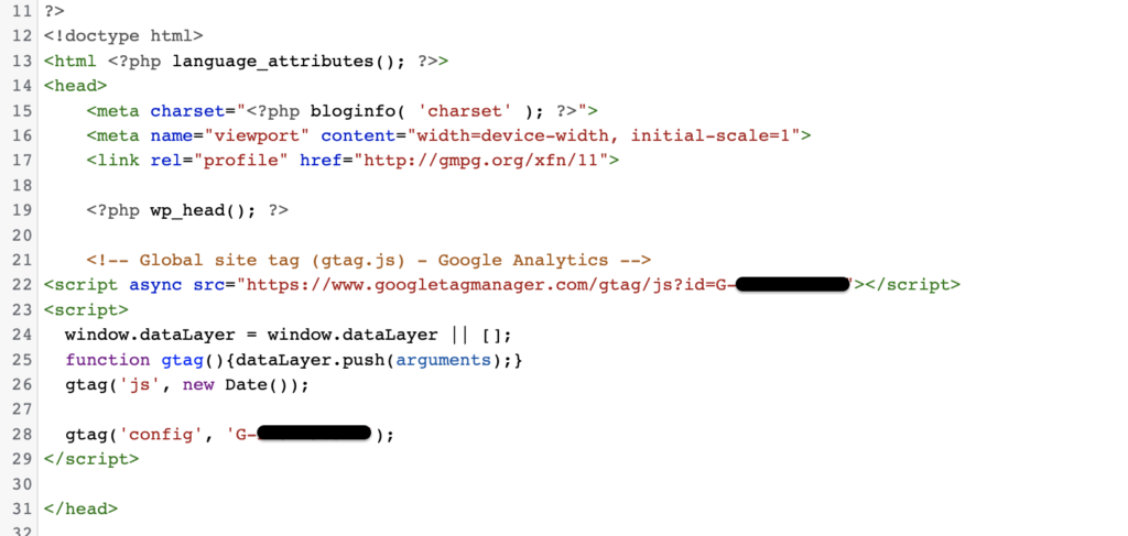 google-analytics-tags-in-website-code